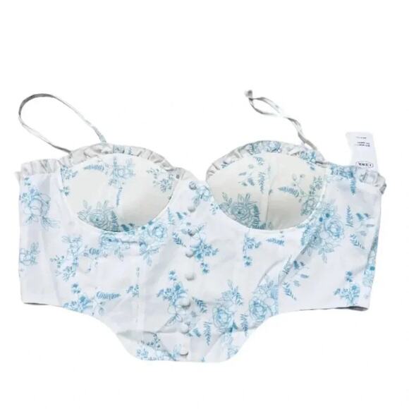 CIDER Floral Ruffle Corset Tank Top Size XL NWT - Picture 3 of 12